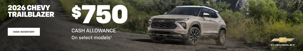 2026 Chevy Trailblazer. $750 Cash Allowance on select models.
